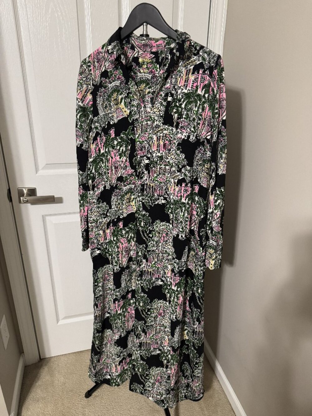 Lilly Pulitzer Simona Dress in Onyx PB Anniversary Toile print